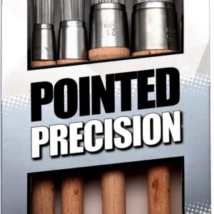 Grey pointed precision 4 piece sash brush set